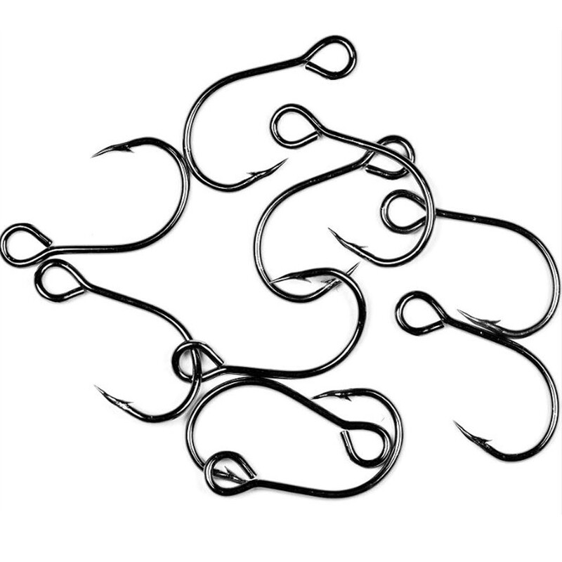 50 kom/vreći #8-#3/0 Visokougljični čelik Inline jednostruka udica s velikim okom, zamjenska udica, žlica za pecanje, pribor za spinner