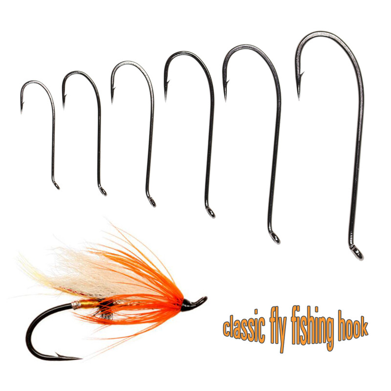 ICERIO 30PCS Black-nikl Finish Fly Tiing Udica 1X Strength Up-Orned Eye 2X Long Shank Mušice za losos/čeličnu glavu i udica za nimfe