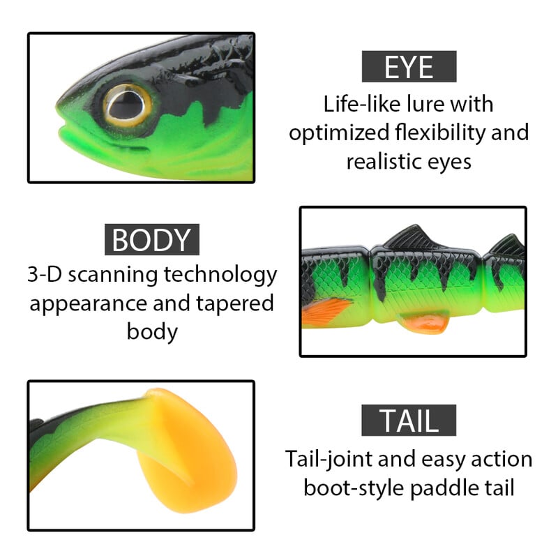 Spinpoler 25g/58g Shad Jointed Perch Pike Fishing Lures Soft Baitfish Bait Tonući SwimBait Crankbait Soft Bait pribor za pecanje