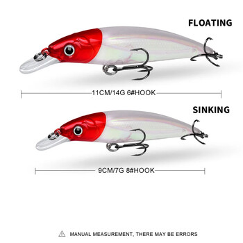 Bait Minnow 7g 14g 40g Luminous Bionic Fake Baits Plastic Hard Bait Fishing Bait Long Throw Floating Water Lure Swimbait