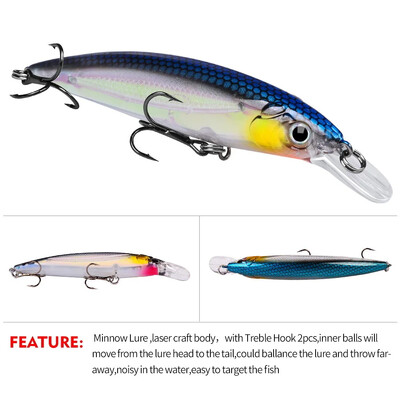 Mamac Minnow 7g 14g 40g Svjetleći bionički lažni mamci plastični tvrdi mamac mamac za pecanje na dugo bacanje plutajući vodeni mamac za plivanje