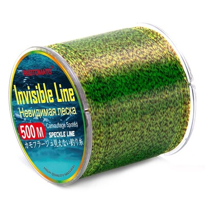 500m nevidljiva struna za pecanje Spotted Line 3D Bionic Monofilament Coated Fluorocarbon Speckle Carp Nylon Thread Fly Fish Green