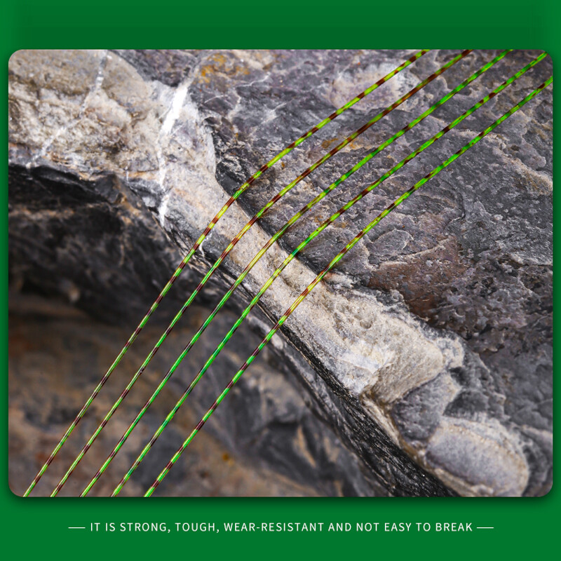 500m nevidljiva struna za pecanje Spotted Line 3D Bionic Monofilament Coated Fluorocarbon Speckle Carp Nylon Thread Fly Fish Green