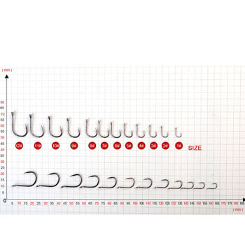 FTK 50-100 бр. Риболовна кука Високовъглеродна стомана 1#-12# ISEAMA WHIT EYE Catfish Anzol Японски шарански рибарски куки за риболовни принадлежности
