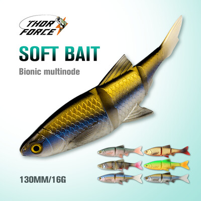 THORFORCE 130MM 16G Мека стръв Риболовни примамки Swimbait Shad Bass Lures Силиконов изкуствен воблер