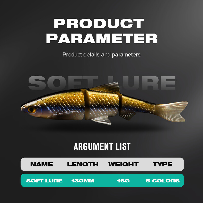 THORFORCE 130MM 16G Meki mamac Mamci za pecanje Swimbait Shad Bass Mamci Silikonski umjetni vobler