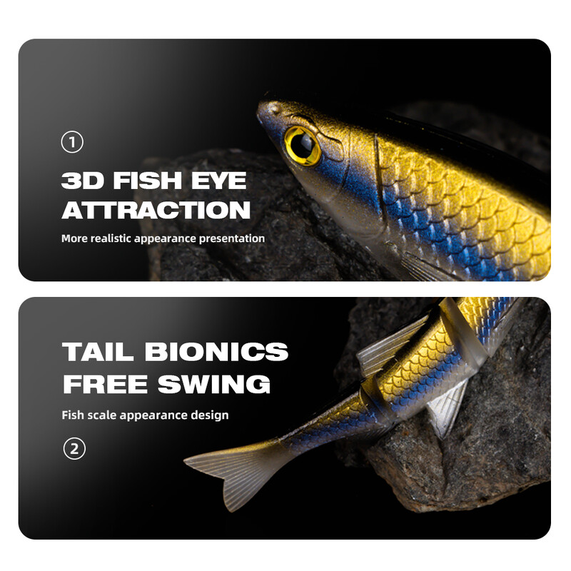 THORFORCE 130MM 16G Meki mamac Mamci za pecanje Swimbait Shad Bass Mamci Silikonski umjetni vobler