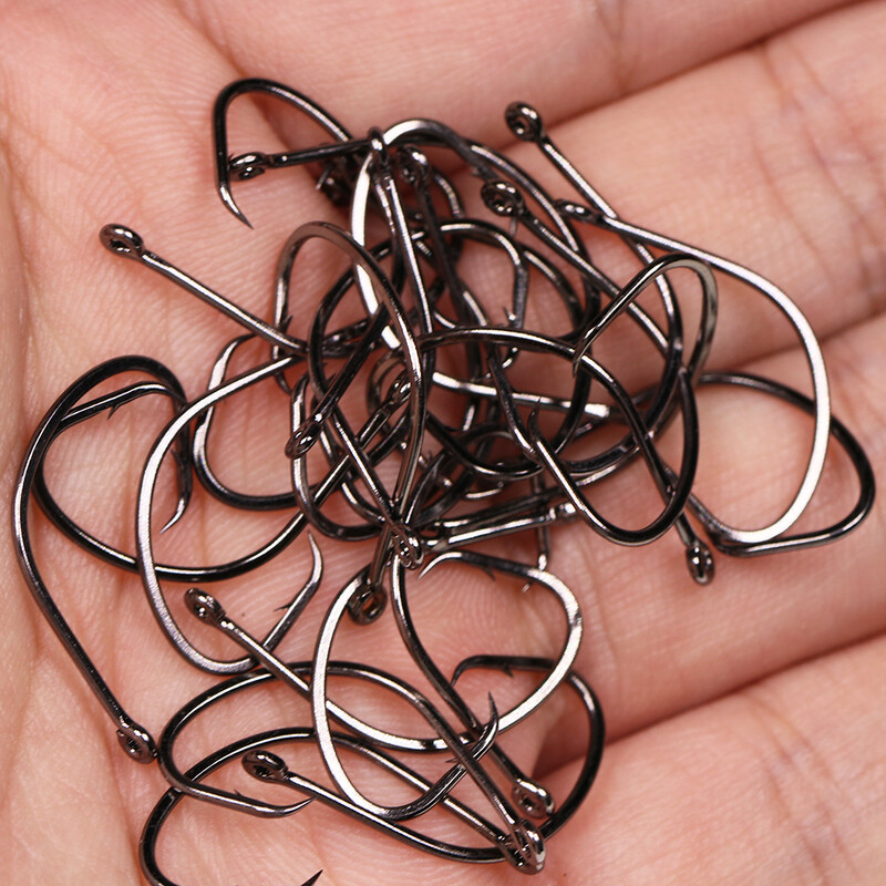 ICERIO 25 KOM visoko ugljični čelik antikorozivne hobotnice okrugle udice od slane vode s oštrim vrhom udica s crnim niklom