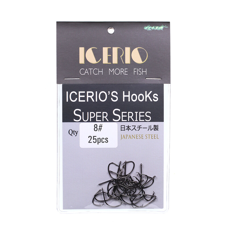 ICERIO 25 KOM visoko ugljični čelik antikorozivne hobotnice okrugle udice od slane vode s oštrim vrhom udica s crnim niklom