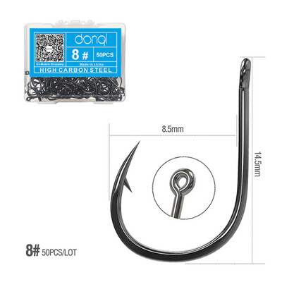 50 kom/kutija Udica za pecanje s omčom Udica s bodljama Krug Udice za šarane od ugljičnog čelika Pribor za pecanje Udica za mamac Udica