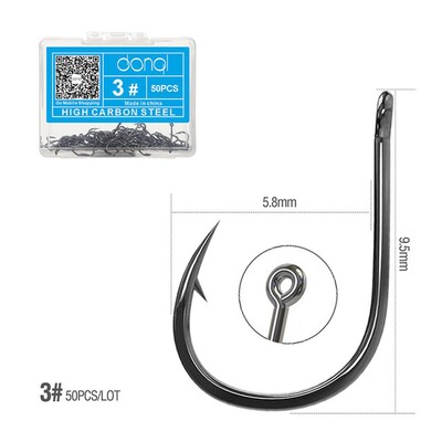 50 kom/kutija Udica za pecanje s omčom Udica s bodljama Krug Udice za šarane od ugljičnog čelika Pribor za pecanje Udica za mamac Udica