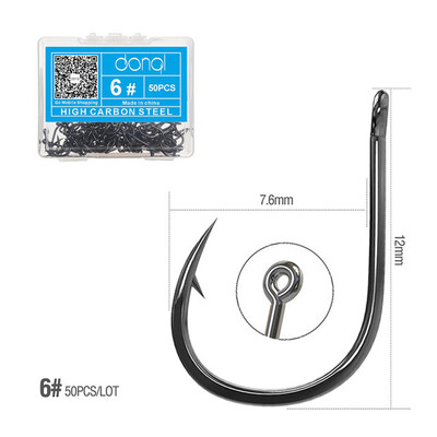 50 kom/kutija Udica za pecanje s omčom Udica s bodljama Krug Udice za šarane od ugljičnog čelika Pribor za pecanje Udica za mamac Udica