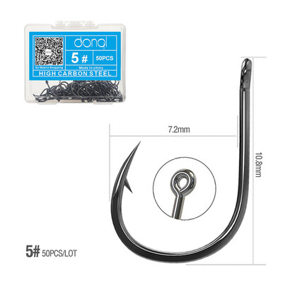 50 kom/kutija Udica za pecanje s omčom Udica s bodljama Krug Udice za šarane od ugljičnog čelika Pribor za pecanje Udica za mamac Udica