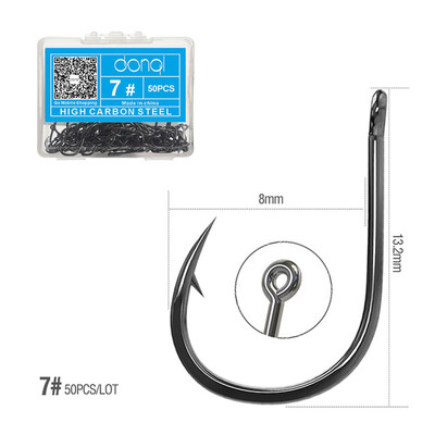 50 kom/kutija Udica za pecanje s omčom Udica s bodljama Krug Udice za šarane od ugljičnog čelika Pribor za pecanje Udica za mamac Udica