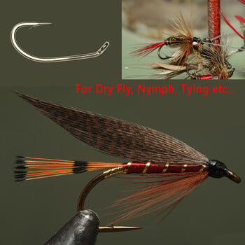 Bimoo 50/200 τμχ Fly Fishing Dry Fly Hook 2X Standard Wire Nymph Hook Bronze Nickel Finish Fly Δέσιμο Υλικό Μέγεθος #8 #10 #12 #14