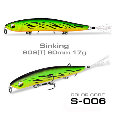 SFT 90mm/17g mamac za pecanje Olovka tvrdi mamac Umjetni Stickbait Rolling Tonući mamac Jerkbait Za pecanje štuke Bass Treble Hook