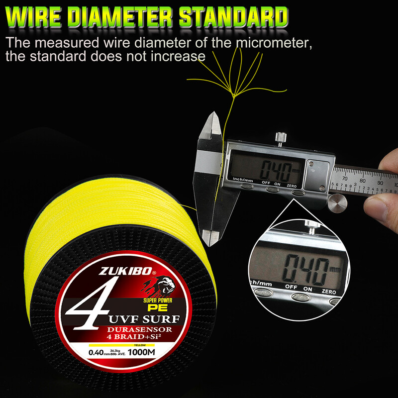 ZUKIBO SUPER POWER 4 niti 1000M PE struna za pecanje Upletena 12-100LB glatka višestruka super izdržljiva struna za pecanje Pesca