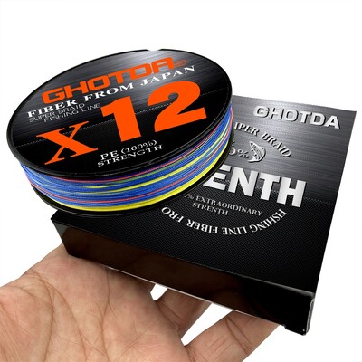 GHOTDA Strong Strength Braided Fishing Line 12 Strands 9 Strands 8 Strands 100M PE Wire Multifilament Threads X8 X9X 12 Fly Line