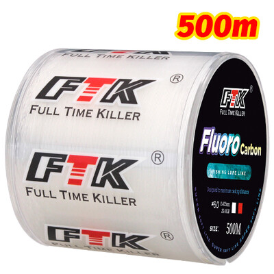 FTK 500M žūklės valas anglies pluošto dangos lyderis jaukas Fluorokarboninis valas 0,14-0,5 mm 4,13-34,32 LB nešiojami priedai Japonija