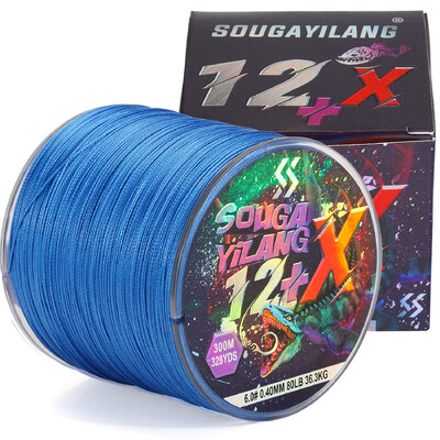Sougayilang pleteni konac za pecanje s 12 niti 100 m/300 m PE konac s 5 boja s maksimalnim povlačenjem od 80 lb višestruki konac za pecanje, glatki za ribolov