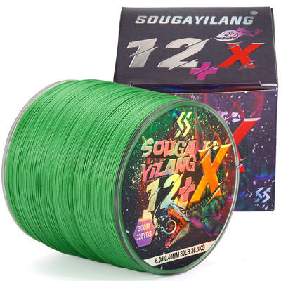 Sougayilang pleteni konac za pecanje s 12 niti 100 m/300 m PE konac s 5 boja s maksimalnim povlačenjem od 80 lb višestruki konac za pecanje, glatki za ribolov