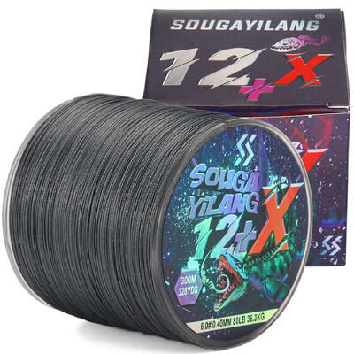 Sougayilang pleteni konac za pecanje s 12 niti 100 m/300 m PE konac s 5 boja s maksimalnim povlačenjem od 80 lb višestruki konac za pecanje, glatki za ribolov