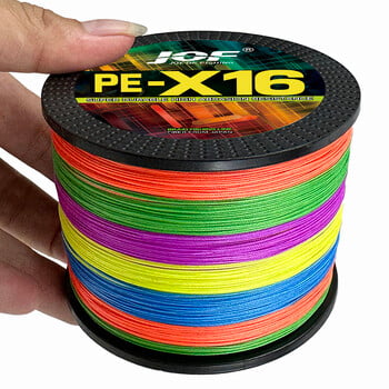 JOF 16-Strands Fishing Line 300M/100M Japan 16X Braided Wear Resistant 25~200LB Multifilament PE Line for Carp Fishing Wire