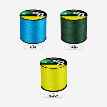 Shawto X8 Strong 300M 1000M 8 Strand Weaves PE Braided Fishing Line Multifilament 8 Braid Wire 14LB 20LB 30LB 50LB 100LB