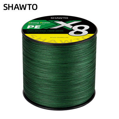 Shawto X8 Strong 300M 1000M 8 Strand Weaves PE Braided Fishing Line Multifilament 8 Braid Wire 14LB 20LB 30LB 50LB 100LB