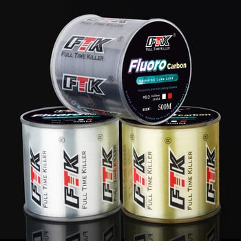 FTK Fishing Line Carbon Fiber Coating Fluorocarbon Line 300M/500M 0,14-0,5mm 4,13-34,32LB Wearable Accessories Japan