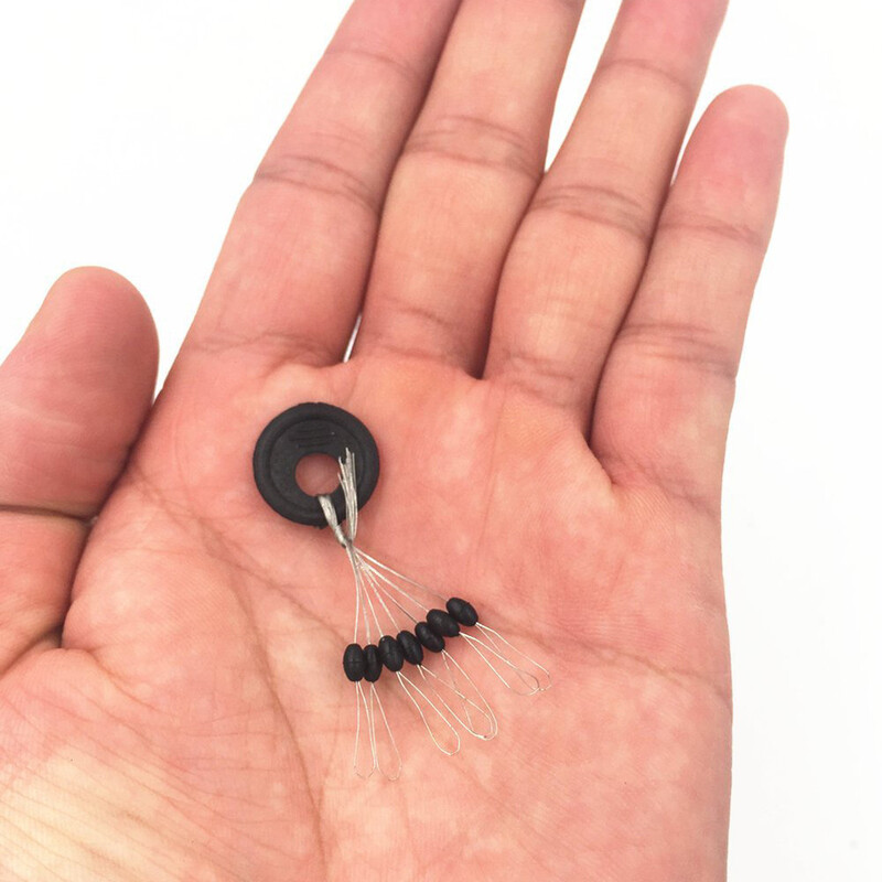 60gab 10 grupa augstas kvalitātes melnas gumijas Space Pupu aizbāznis, piemērots makšķerēšanas auklai 2,5-5# karpu makšķerēšanas piederumi