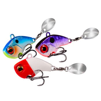 1 τεμ Περιστρεφόμενο Jig Metal VIB Spoon Spinner Fishing Lures 6g-28g Δόνηση Σκληρό Δόλωμα για Bass Pike Χειμερινό εργαλείο ψαρέματος με πάγο