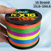 JOF 16X pletena struna za pecanje, 16 niti, 300M/100M, Japan, otporna na habanje, 25~200LB, multifilamentna glatka PE žica za pecanje šarana Pesca