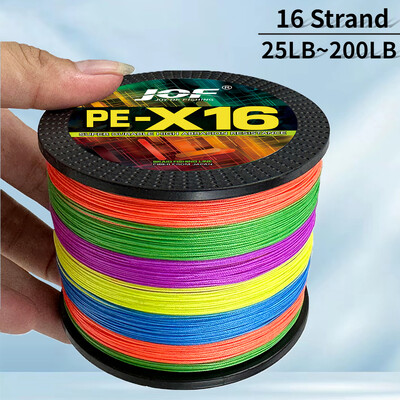 JOF 16X Braided Fishing Line 16-Strands 300M/100M Japan Ανθεκτικό στη φθορά 25~200LB Πολυνηματικό Σύρμα Ψαρέματος PE Κυπρίνου Pesca