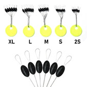 60 komada 10 Grupni set Rubber Space Beans Carp Fly Fish Gumeni ovalni čep na plovak Ribolov šaranskih čepova Bobber Olive Ribolovni alati