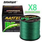 BAKAWA X8 Pe pletena struna za ribolov Pesca Carp Multifilament Fly Wire Japanska slana voda 1000M 500M 300M 100M 22LB-90LB