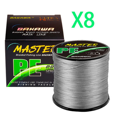 BAKAWA X8 Pe pletena struna za ribolov Pesca Carp Multifilament Fly Wire Japanska slana voda 1000M 500M 300M 100M 22LB-90LB