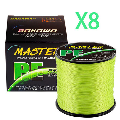 BAKAWA X8 Pe pletena struna za ribolov Pesca Carp Multifilament Fly Wire Japanska slana voda 1000M 500M 300M 100M 22LB-90LB