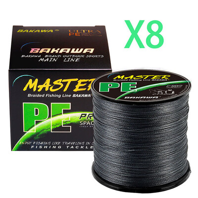 BAKAWA X8 Pe pletena struna za ribolov Pesca Carp Multifilament Fly Wire Japanska slana voda 1000M 500M 300M 100M 22LB-90LB
