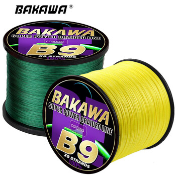 BAKAWA 9x-Strand Braided Fishing Line 300M 500M 1000M Japanese Multifilament Pe Wire for Saltwater Durable Woven Thread Tackle