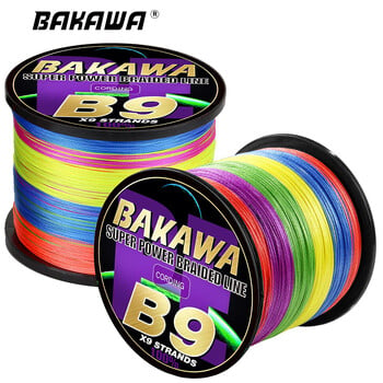 BAKAWA 9x-Strand Braided Fishing Line 300M 500M 1000M Japanese Multifilament Pe Wire for Saltwater Durable Woven Thread Tackle