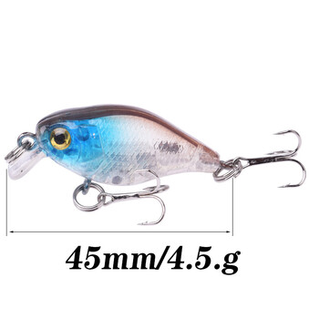 1 бр. Crankbait Minnow риболовна примамка 45 mm 4 g воблери Изкуствена твърда примамка Плаваща примамка за лаврак Пластмасови риболовни принадлежности за риба