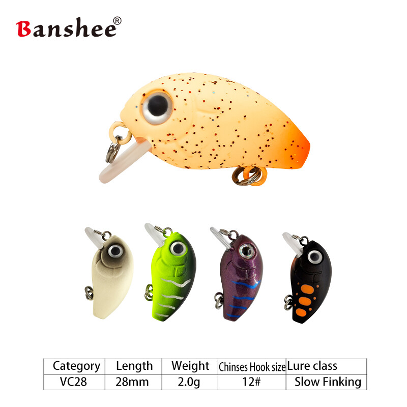 Banshee 28mm 2g Mini Crankbaits Ribolovni tonući vobler za štuku/trolling Rattling Baits Set Smuđ Ribolovni mamac Umjetno tvrdi