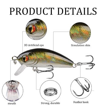 1 τμχ Japan Hot Model Minnow Fishing Lures 5cm 4,5g Floating Jerkbait Bass Pike Carkbait Wobblers Swimbait Professional Bait