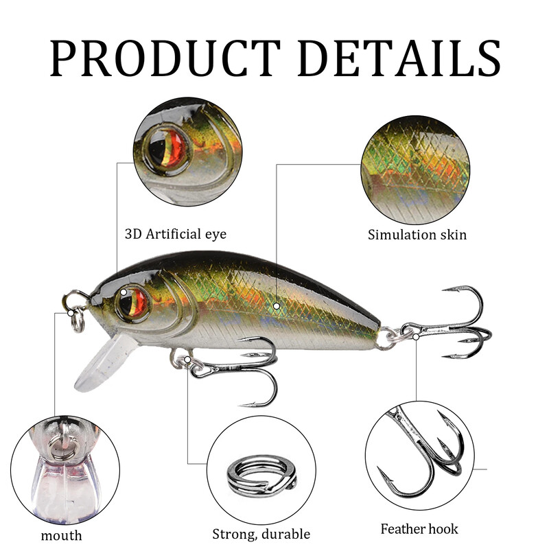 1kom Japan Hot Model Minnow mamac za ribolov 5cm 4.5g plutajući jerkbait bas štuka carkbait vobleri swimbait profesionalni mamac