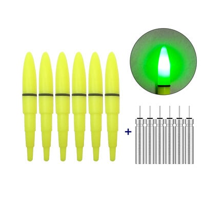 6 gab. Glow Fishing Lightstick+6 CR425 Night Luminous Fishing Stick Okeāna makšķerēšana Electric Glow Light Stick Instrumenti Aksesuāri