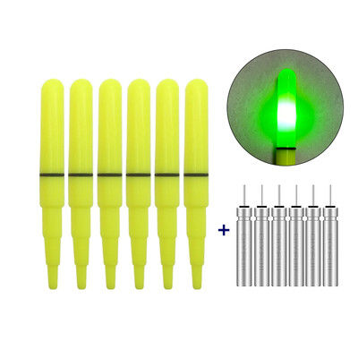 6 gab. Glow Fishing Lightstick+6 CR425 Night Luminous Fishing Stick Okeāna makšķerēšana Electric Glow Light Stick Instrumenti Aksesuāri