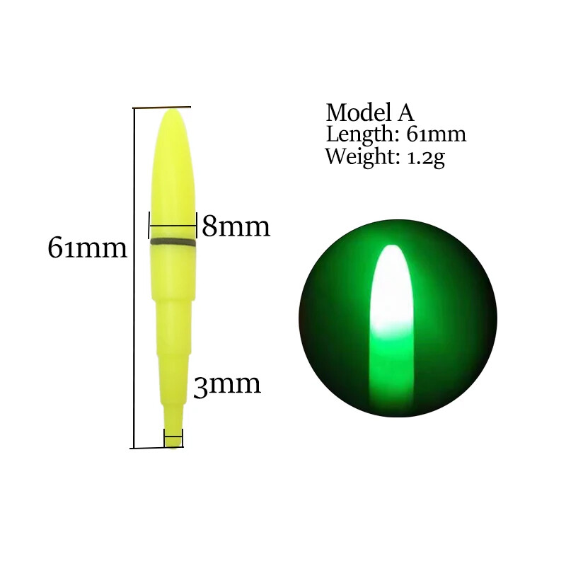 6 gab. Glow Fishing Lightstick+6 CR425 Night Luminous Fishing Stick Okeāna makšķerēšana Electric Glow Light Stick Instrumenti Aksesuāri