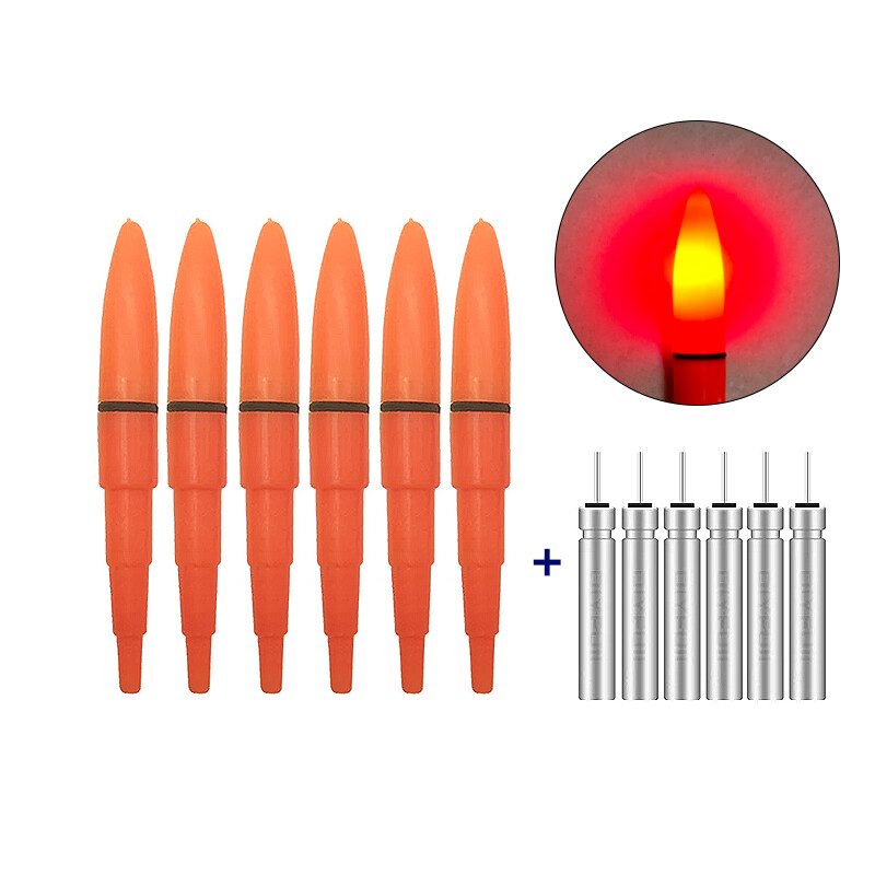 6 gab. Glow Fishing Lightstick+6 CR425 Night Luminous Fishing Stick Okeāna makšķerēšana Electric Glow Light Stick Instrumenti Aksesuāri