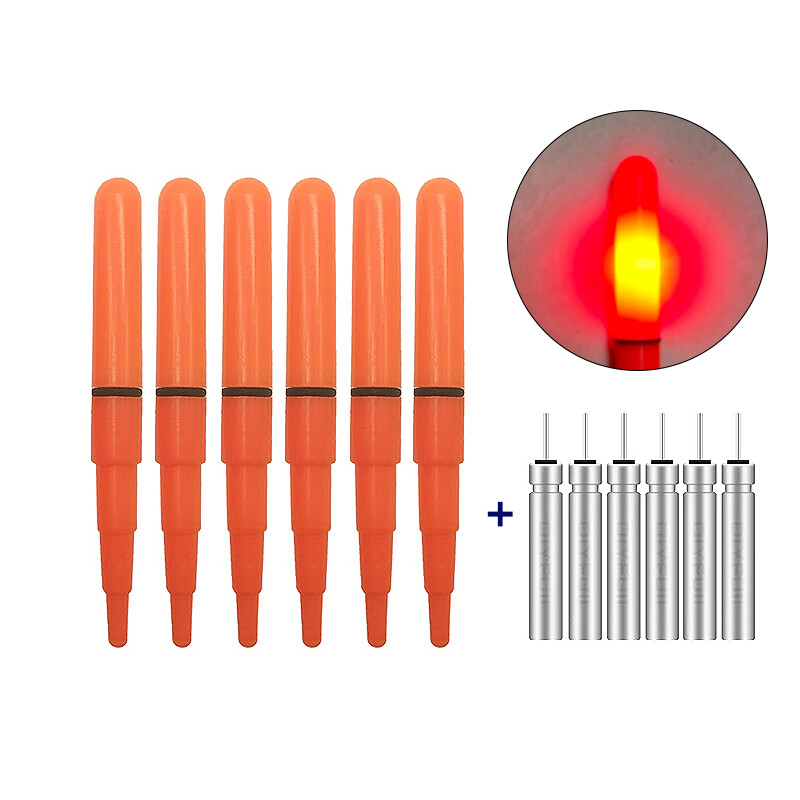 6 gab. Glow Fishing Lightstick+6 CR425 Night Luminous Fishing Stick Okeāna makšķerēšana Electric Glow Light Stick Instrumenti Aksesuāri